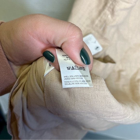 FREE PEOPLE | Woman’s Size XL Tan NWT Linen Blend Millie Vest - Picture 4 of 8